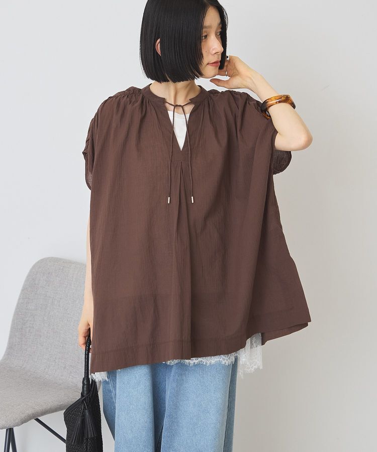 AMERICAN HOLIC「【UVカット】フレンチスリーブスキッパーブラウス」|シャツ・ブラウス|