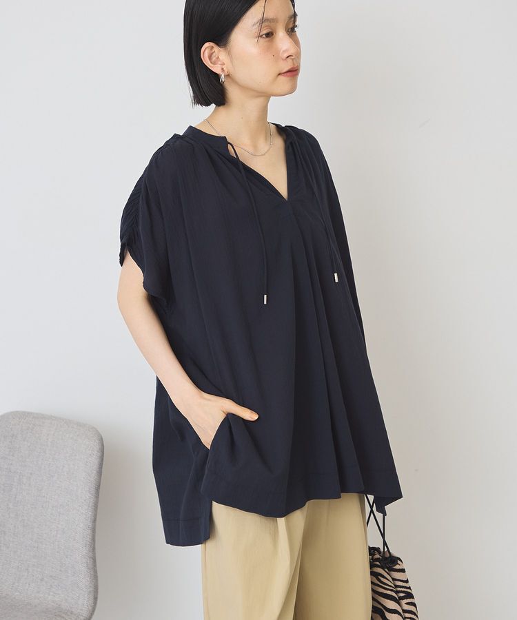 AMERICAN HOLIC「【UVカット】フレンチスリーブスキッパーブラウス」|シャツ・ブラウス|
