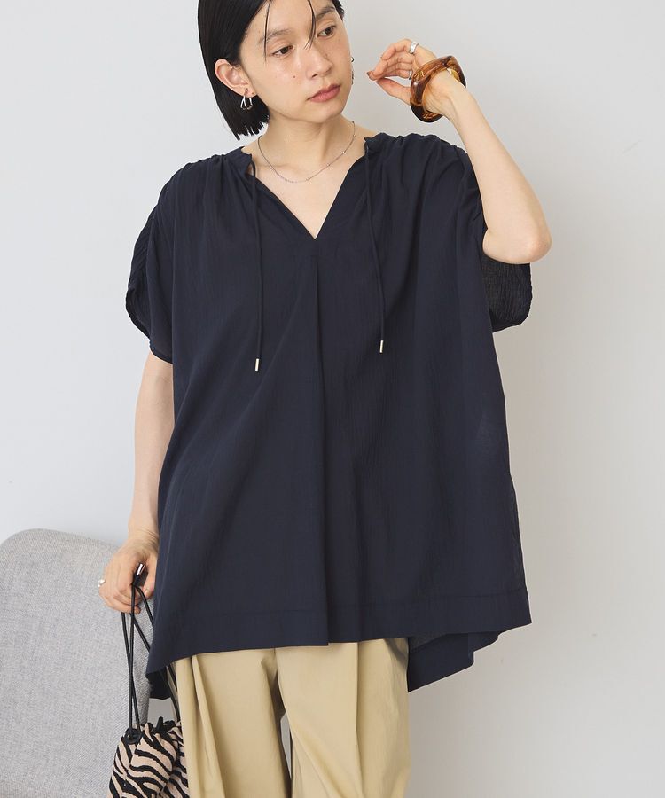 AMERICAN HOLIC「【UVカット】フレンチスリーブスキッパーブラウス」|シャツ・ブラウス|