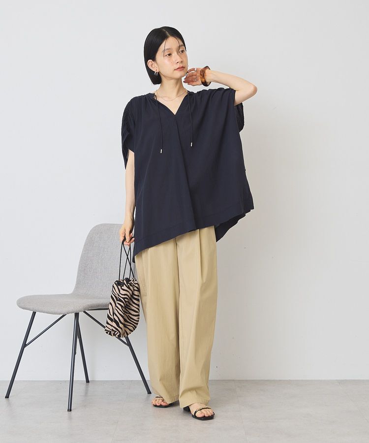 AMERICAN HOLIC「【UVカット】フレンチスリーブスキッパーブラウス」|シャツ・ブラウス|