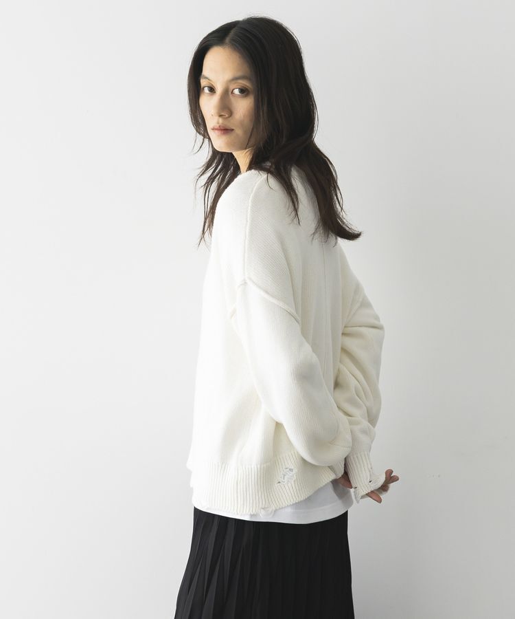 GARAGE OF GOOD CLOTHING「Vネックダメージショートニットプルオーバー」|ニット・セーター|