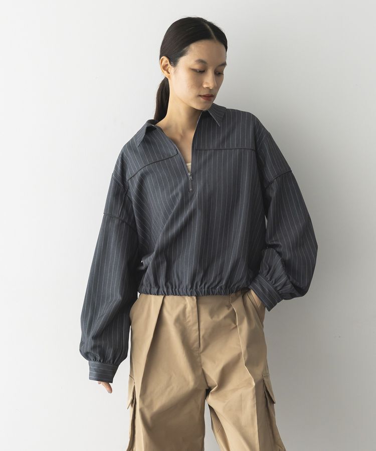 GARAGE OF GOOD CLOTHING「ピンストライプハーフZIPプルオーバー」|シャツ・ブラウス|