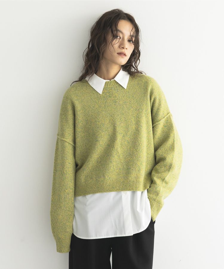 GARAGE OF GOOD CLOTHING「ミックスヤーンショートニットプルオーバー」|ニット・セーター|Green