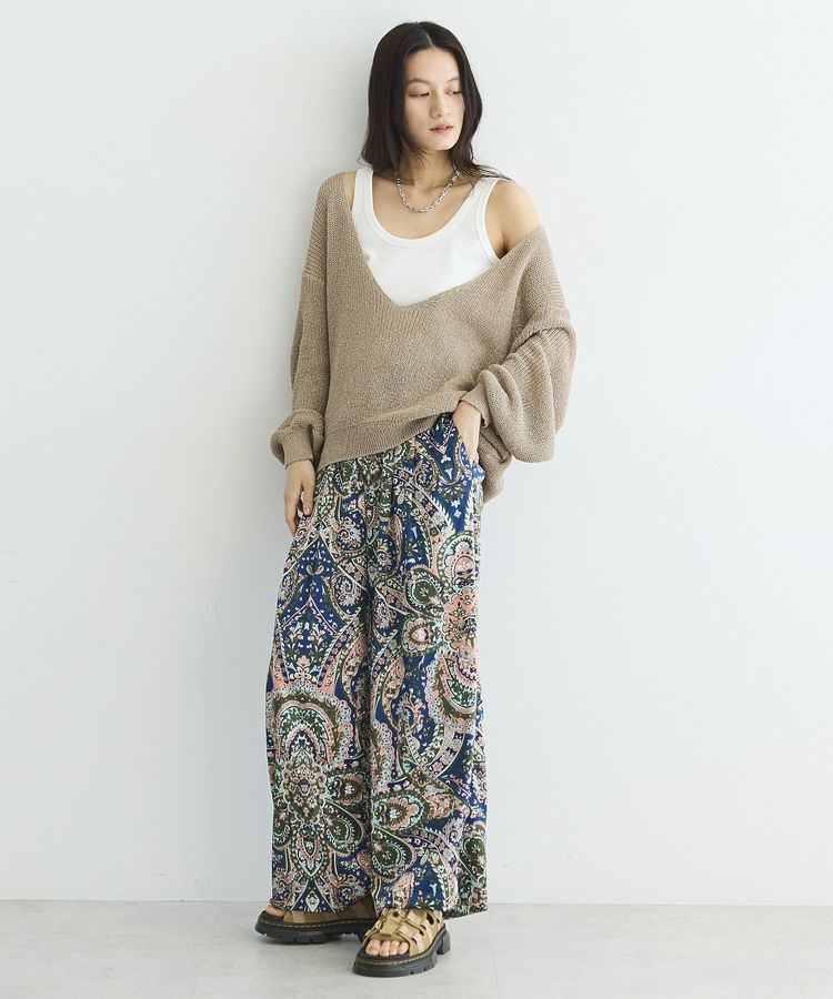 GARAGE OF GOOD CLOTHING「【日本製】ペーパーヤーンＶネックシアープルオーバー」|ニット・セーター|
