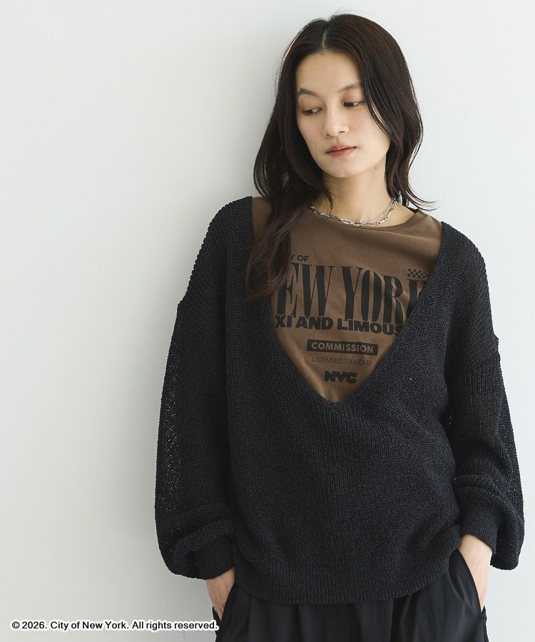 GARAGE OF GOOD CLOTHING「【日本製】ペーパーヤーンＶネックシアープルオーバー」|ニット・セーター|