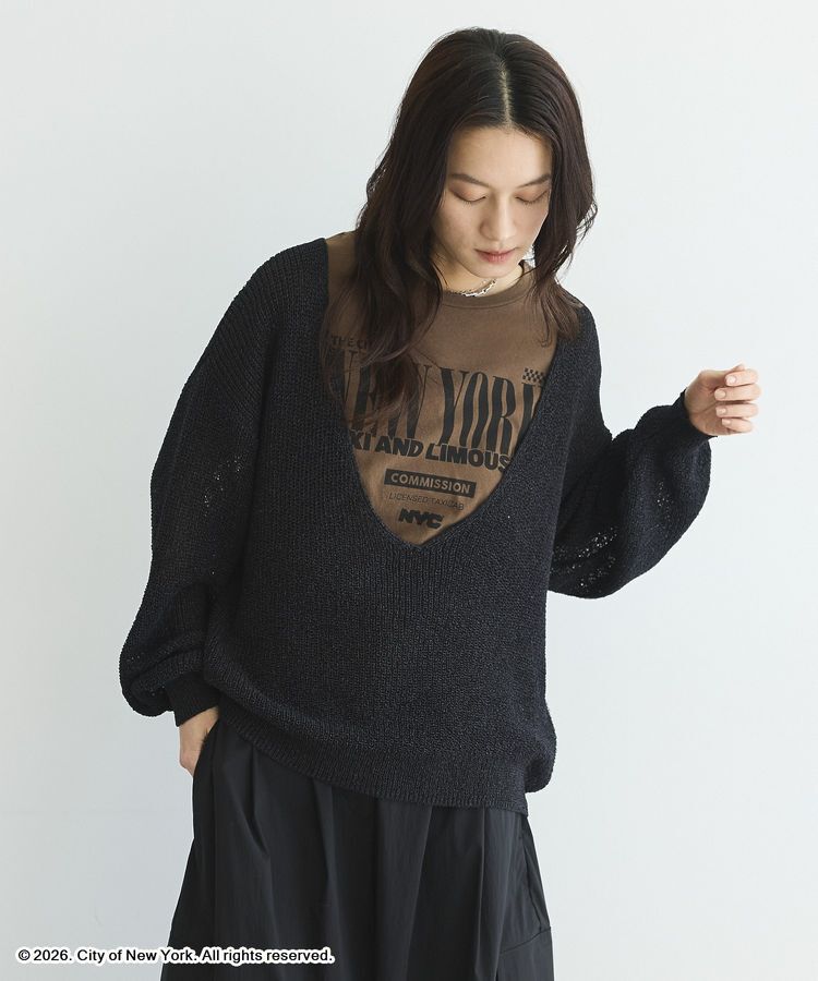 GARAGE OF GOOD CLOTHING「【日本製】ペーパーヤーンＶネックシアープルオーバー」|ニット・セーター|