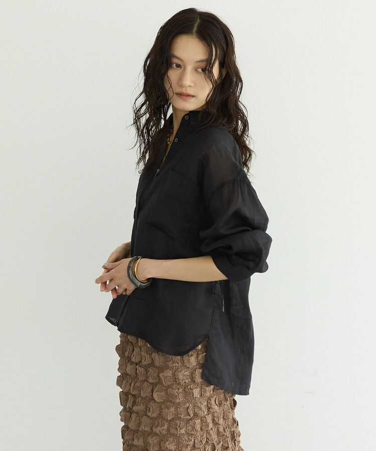 GARAGE OF GOOD CLOTHING「リネンポケット付きクロップドシャツ」|シャツ・ブラウス|