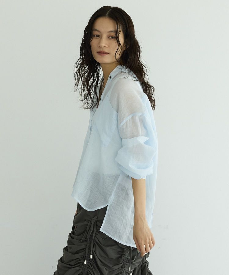 GARAGE OF GOOD CLOTHING「リネンポケット付きクロップドシャツ」|シャツ・ブラウス|