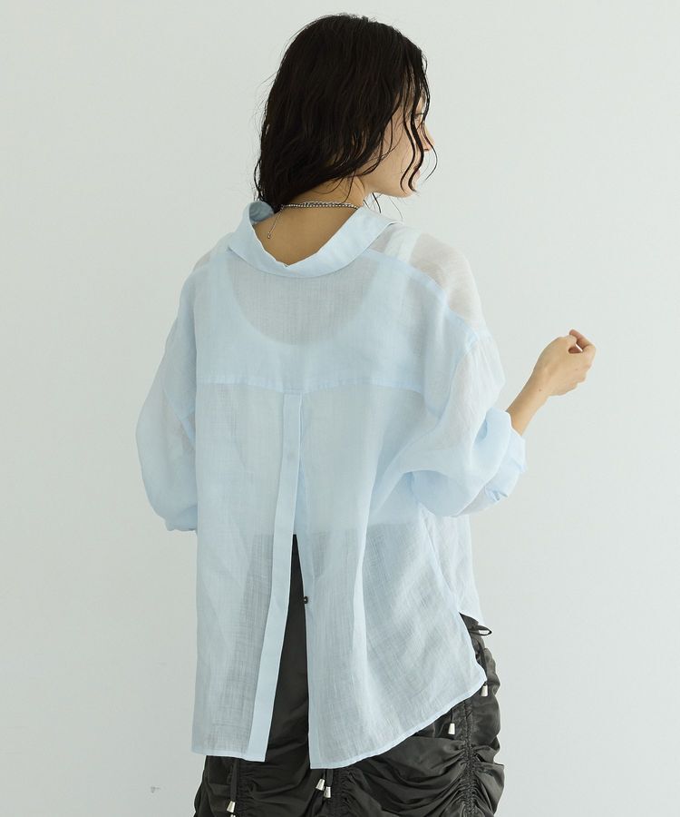 GARAGE OF GOOD CLOTHING「リネンポケット付きクロップドシャツ」|シャツ・ブラウス|