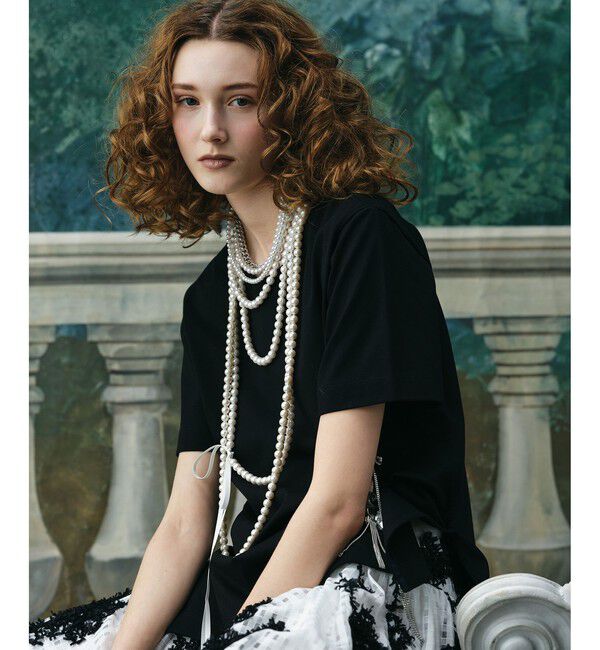 LOULOU WILLOUGHBY「パールネックレスＴシャツ」|Tシャツ・カットソー|