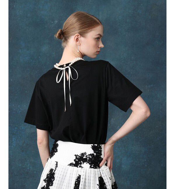 LOULOU WILLOUGHBY「パールネックレスＴシャツ」|Tシャツ・カットソー|