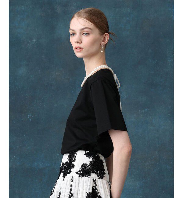 LOULOU WILLOUGHBY「パールネックレスＴシャツ」|Tシャツ・カットソー|