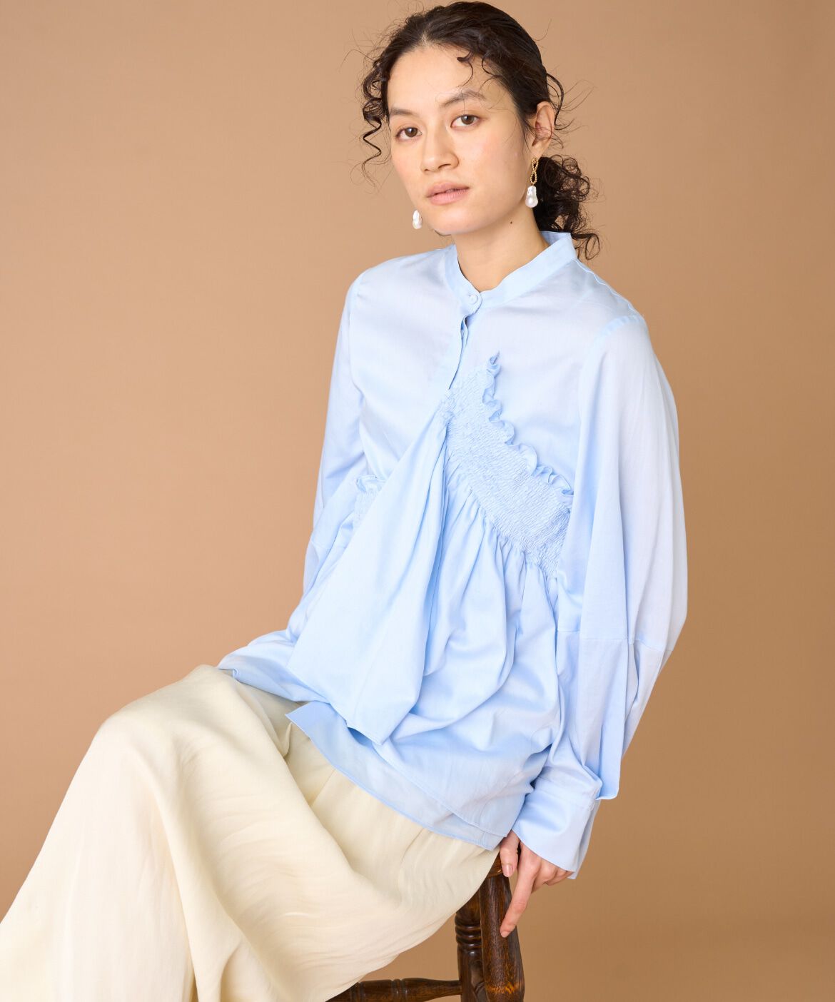 la veille by SUPERIOR CLOSET「シャーリングブラウス　」|シャツ・ブラウス|