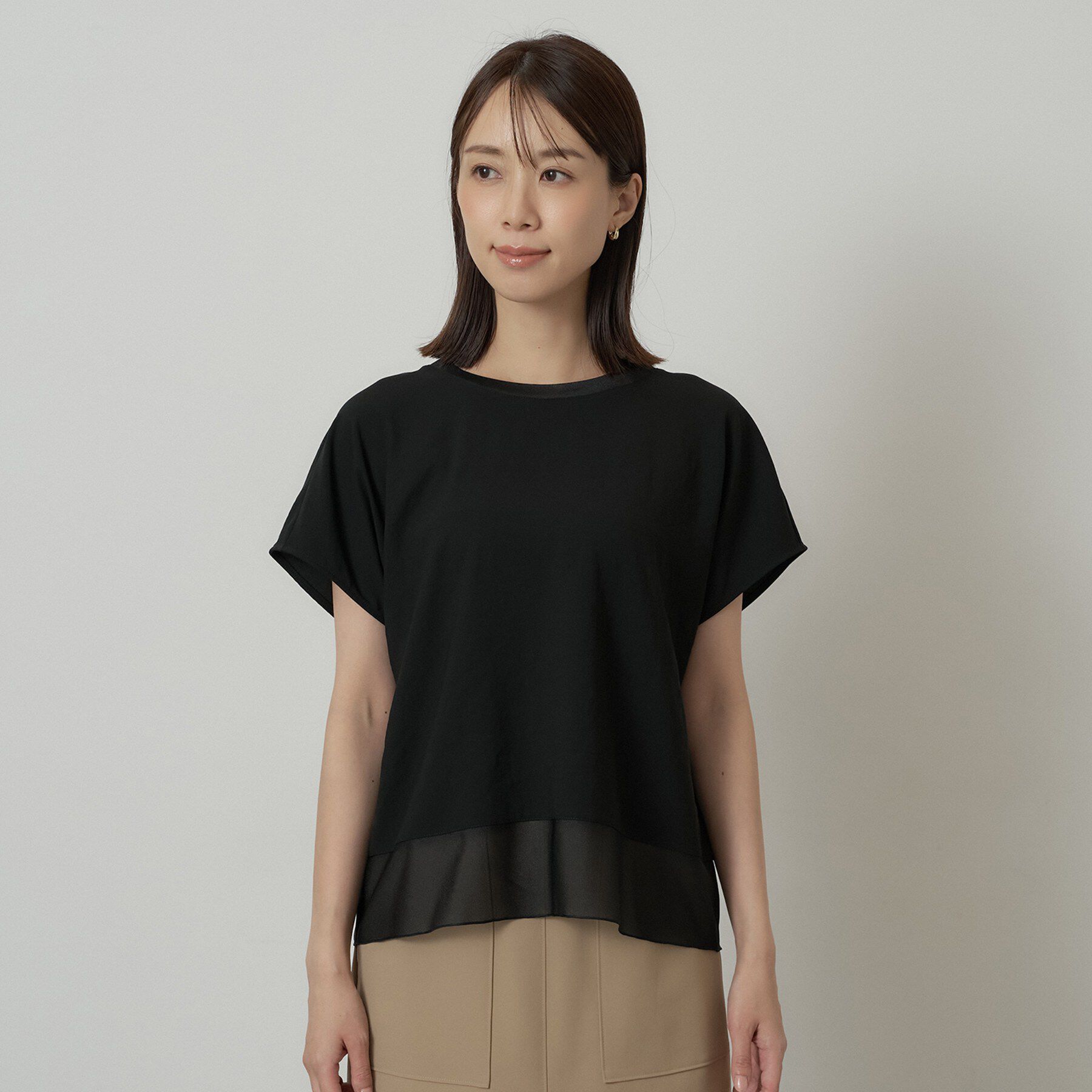 UNTITLED「【重ね着でおしゃれ見え】裾シアードッキングプルオーバー」|シャツ・ブラウス|