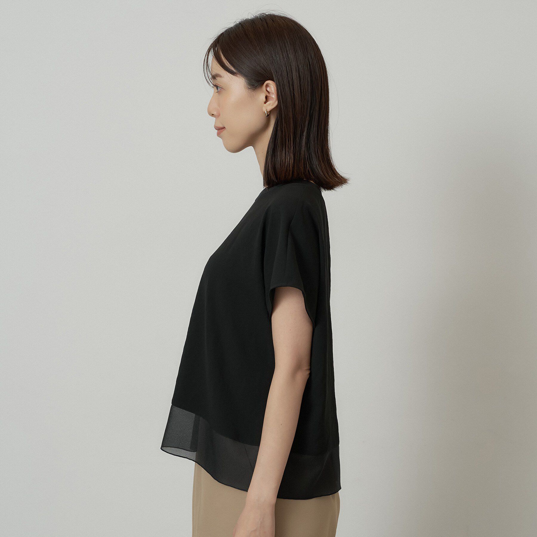 UNTITLED「【重ね着でおしゃれ見え】裾シアードッキングプルオーバー」|シャツ・ブラウス|