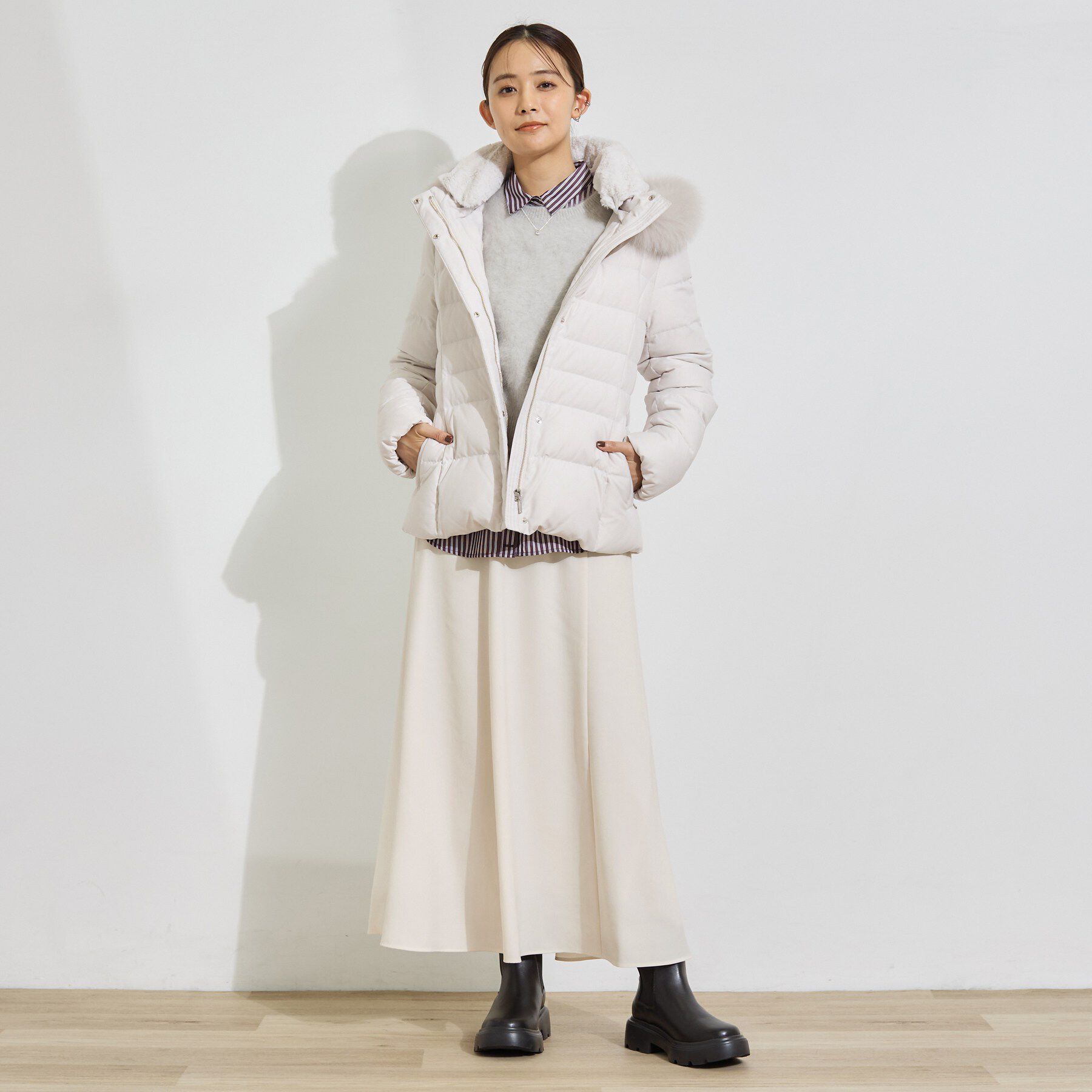INDIVI「【名品／撥水／抗菌防臭】ショート丈リサイクルダウンコート」|ダウン|