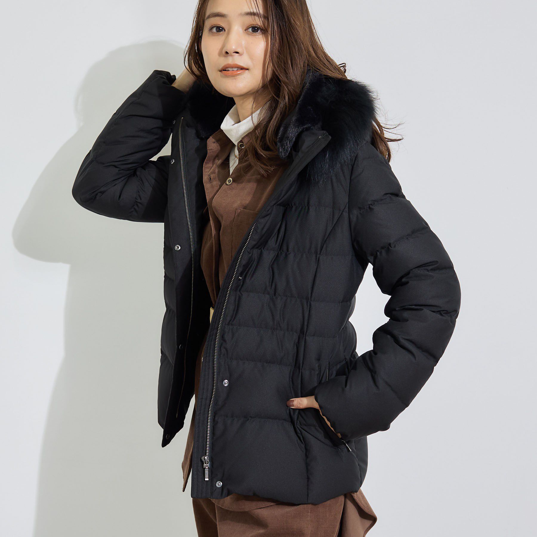 INDIVI「【名品／撥水／抗菌防臭】ショート丈リサイクルダウンコート」|ダウン|