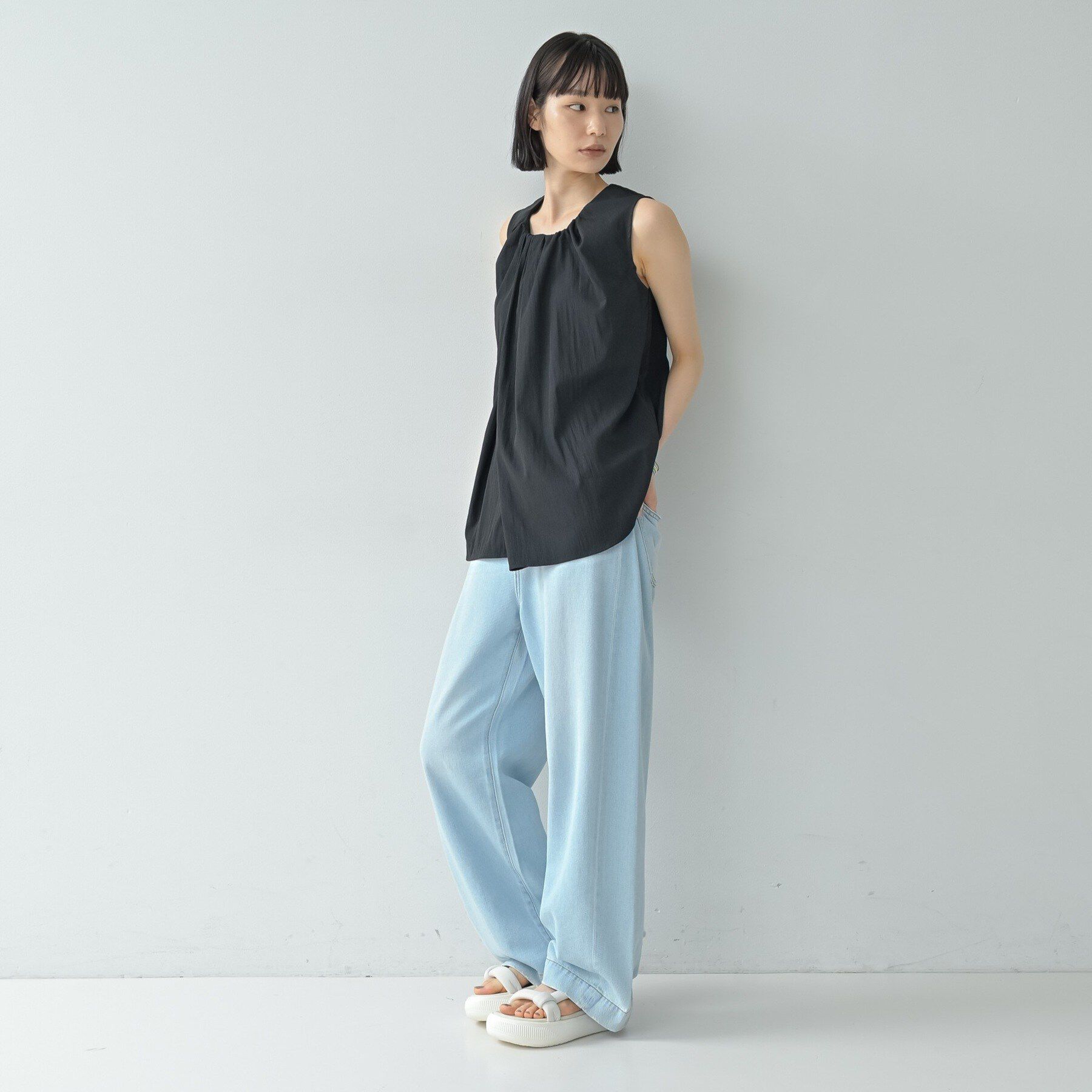 GALLEST「ボリュームタックスリーブレスブラウス」|シャツ・ブラウス|