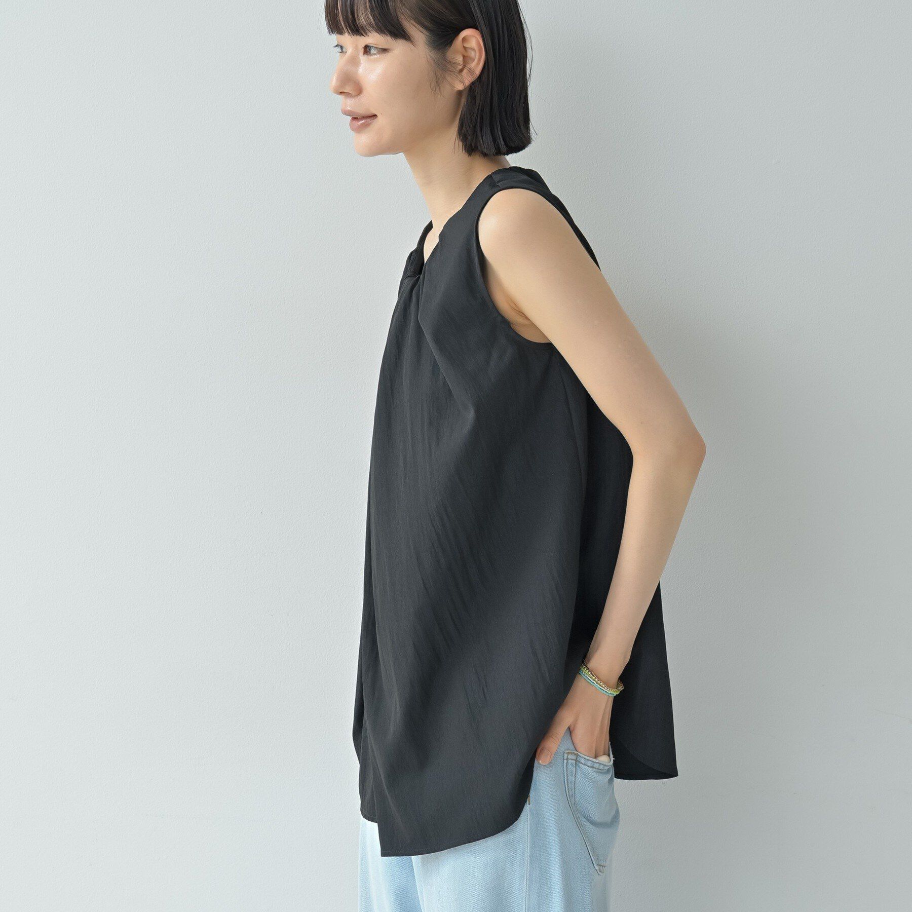 GALLEST「ボリュームタックスリーブレスブラウス」|シャツ・ブラウス|