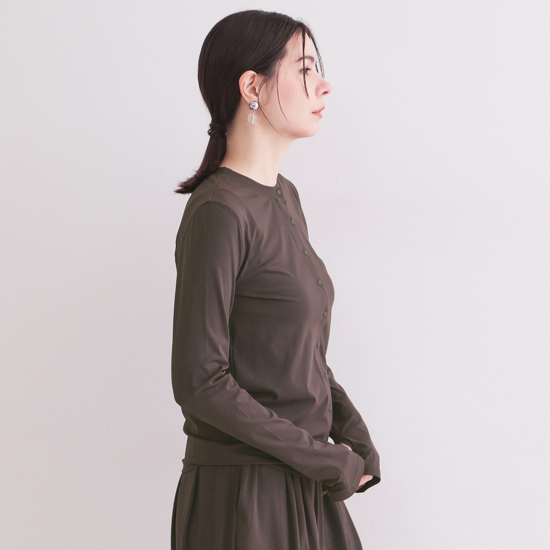 OPAQUE.CLIP「《UV／吸水速乾／接触冷感ラッシュガードシリーズ》スナップボタンクルーカーディガン【洗濯機OK】」|カーディガン|