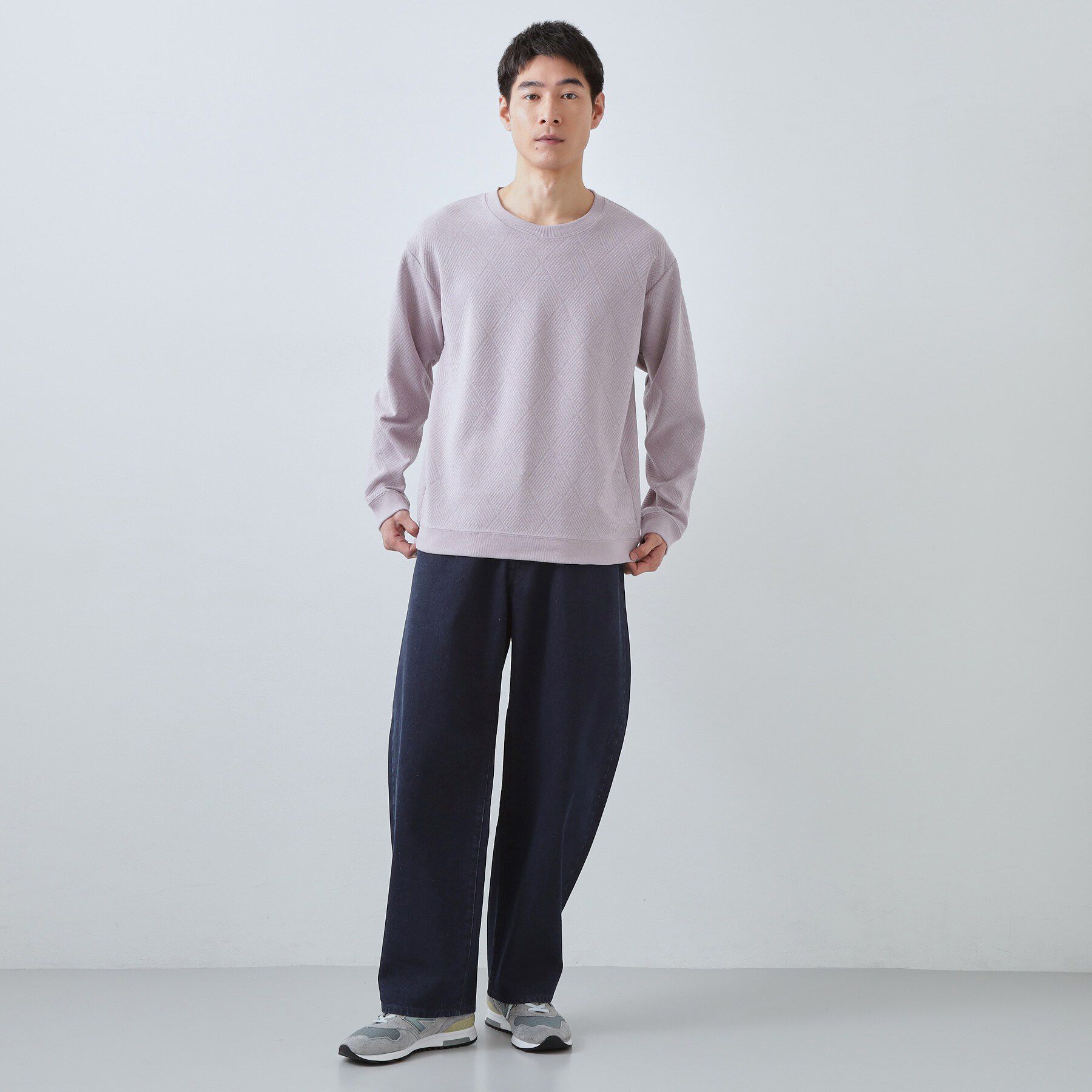 THE SHOP TK「【半歩先のオシャレ】デニムカーブパンツ　セットアップ可/洗濯機OK」|デニム|