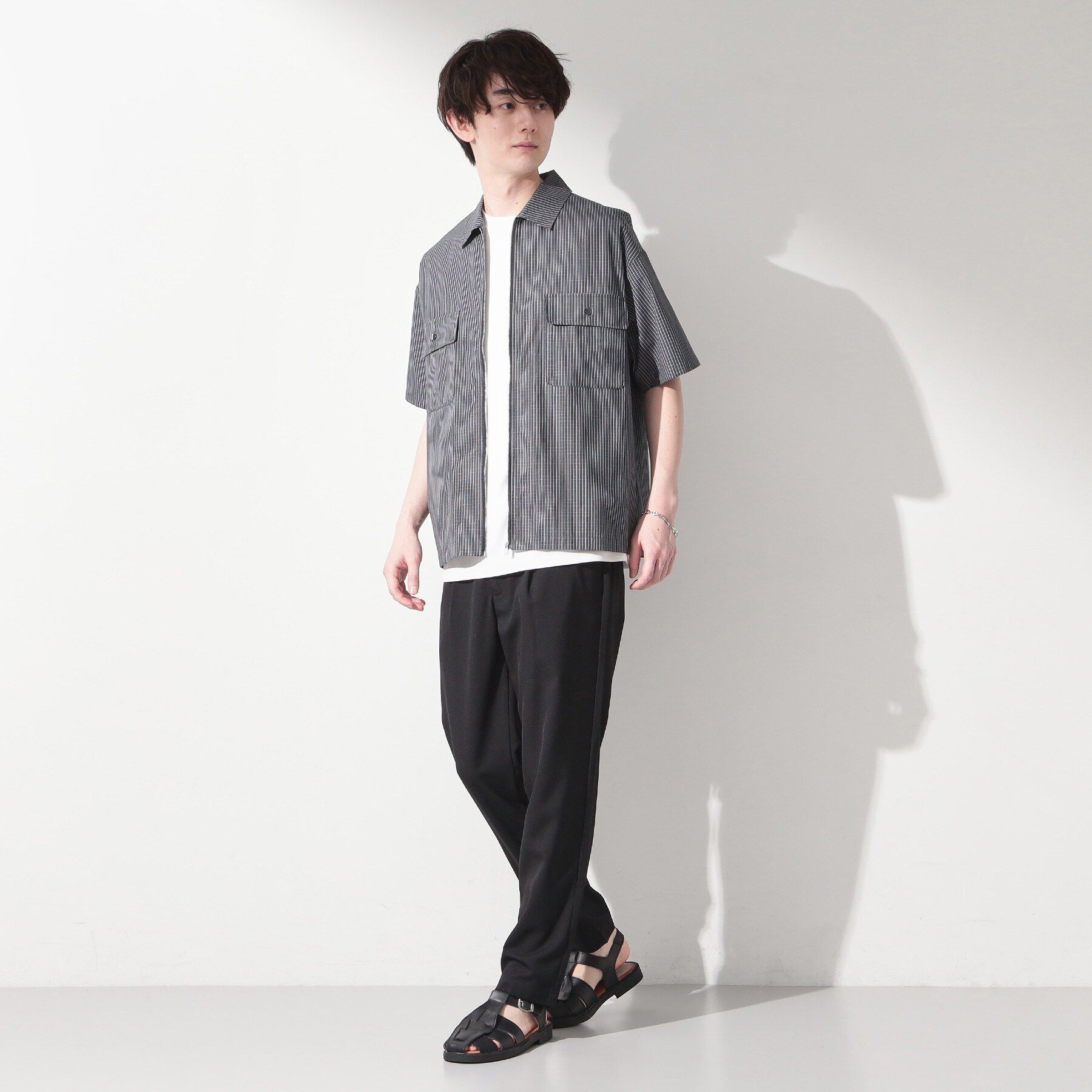 THE SHOP TK「半袖チェックジップシャツ 洗濯機OK」|シャツ・ブラウス|