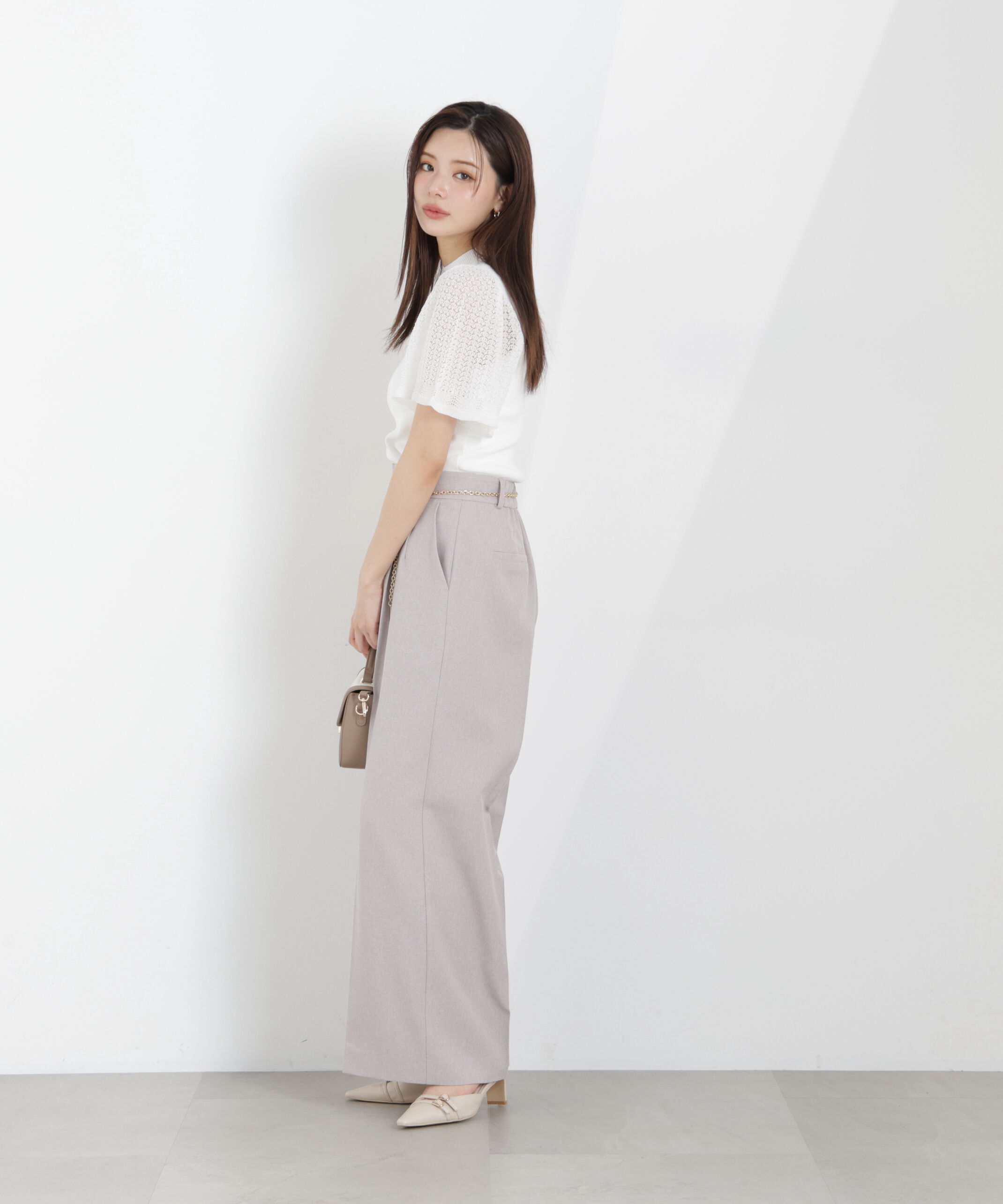 PROPORTION BODY DRESSING「透かし編みスリーブニット　26SS」|ニット・セーター|