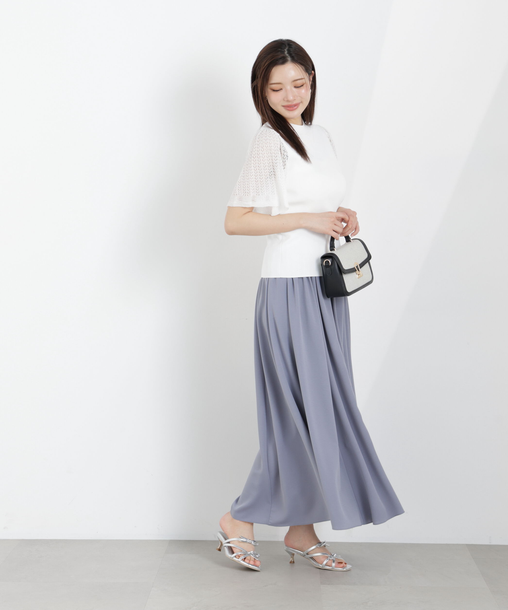 PROPORTION BODY DRESSING「透かし編みスリーブニット　26SS」|ニット・セーター|