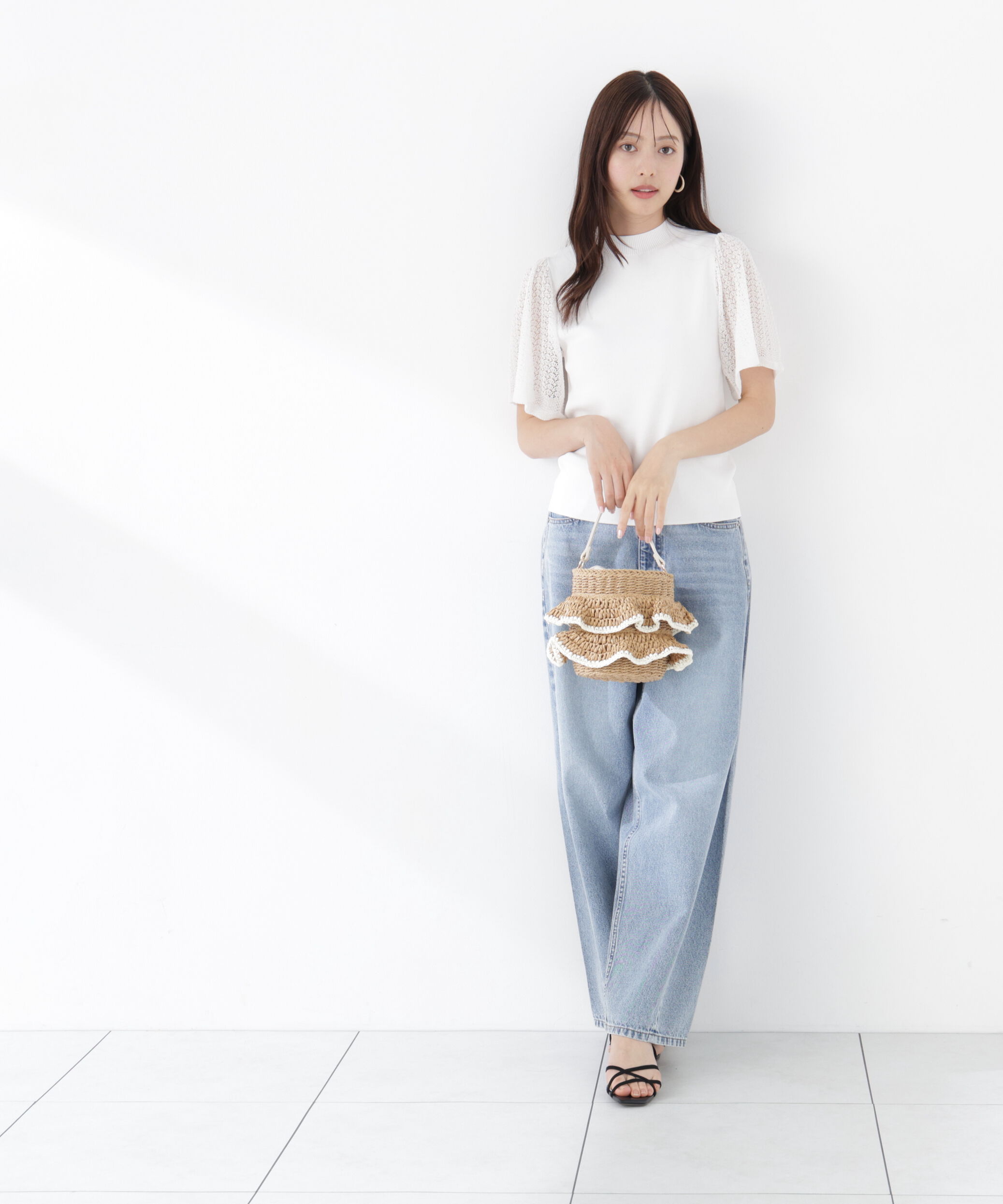 PROPORTION BODY DRESSING「透かし編みスリーブニット　26SS」|ニット・セーター|