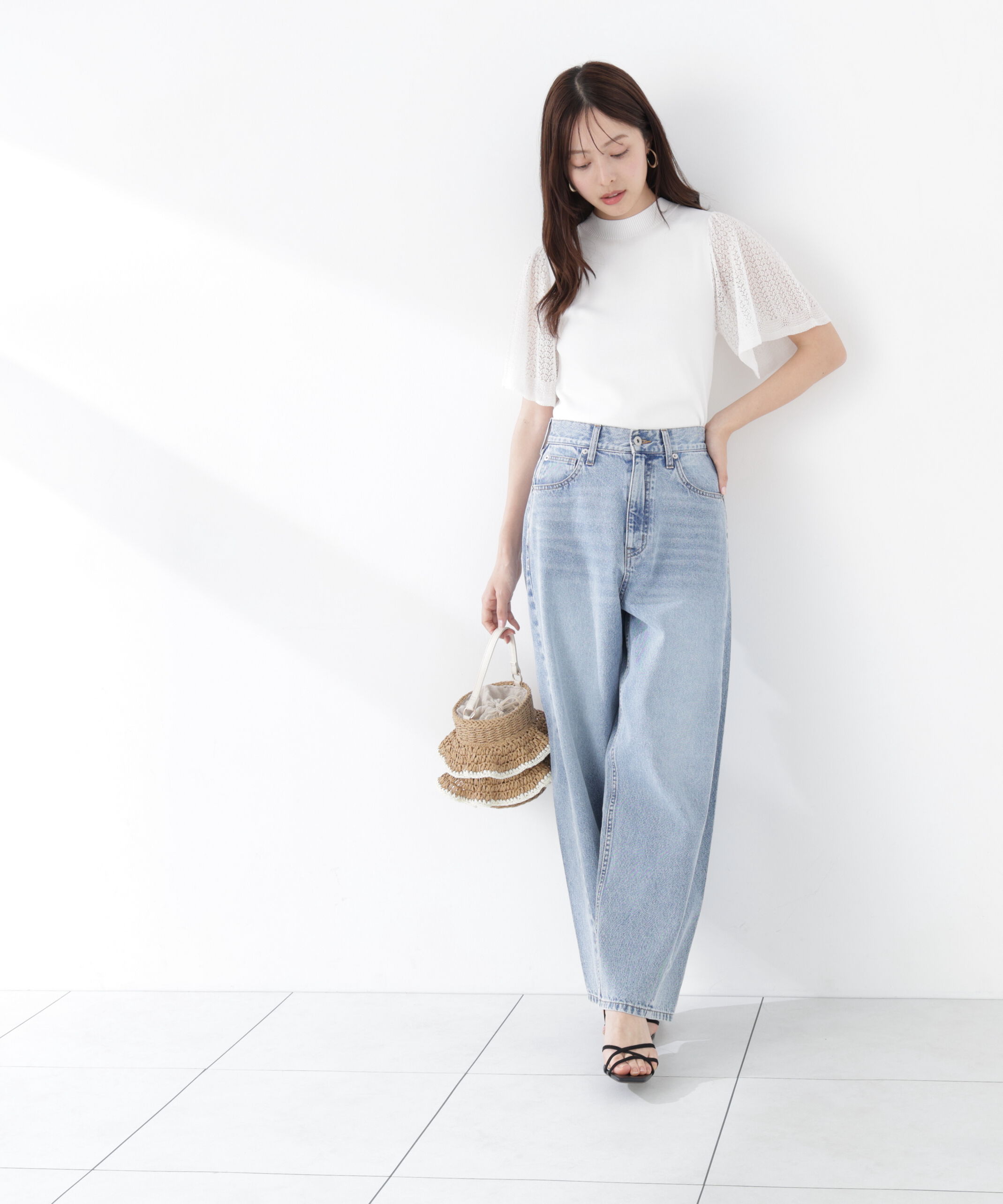 PROPORTION BODY DRESSING「透かし編みスリーブニット　26SS」|ニット・セーター|