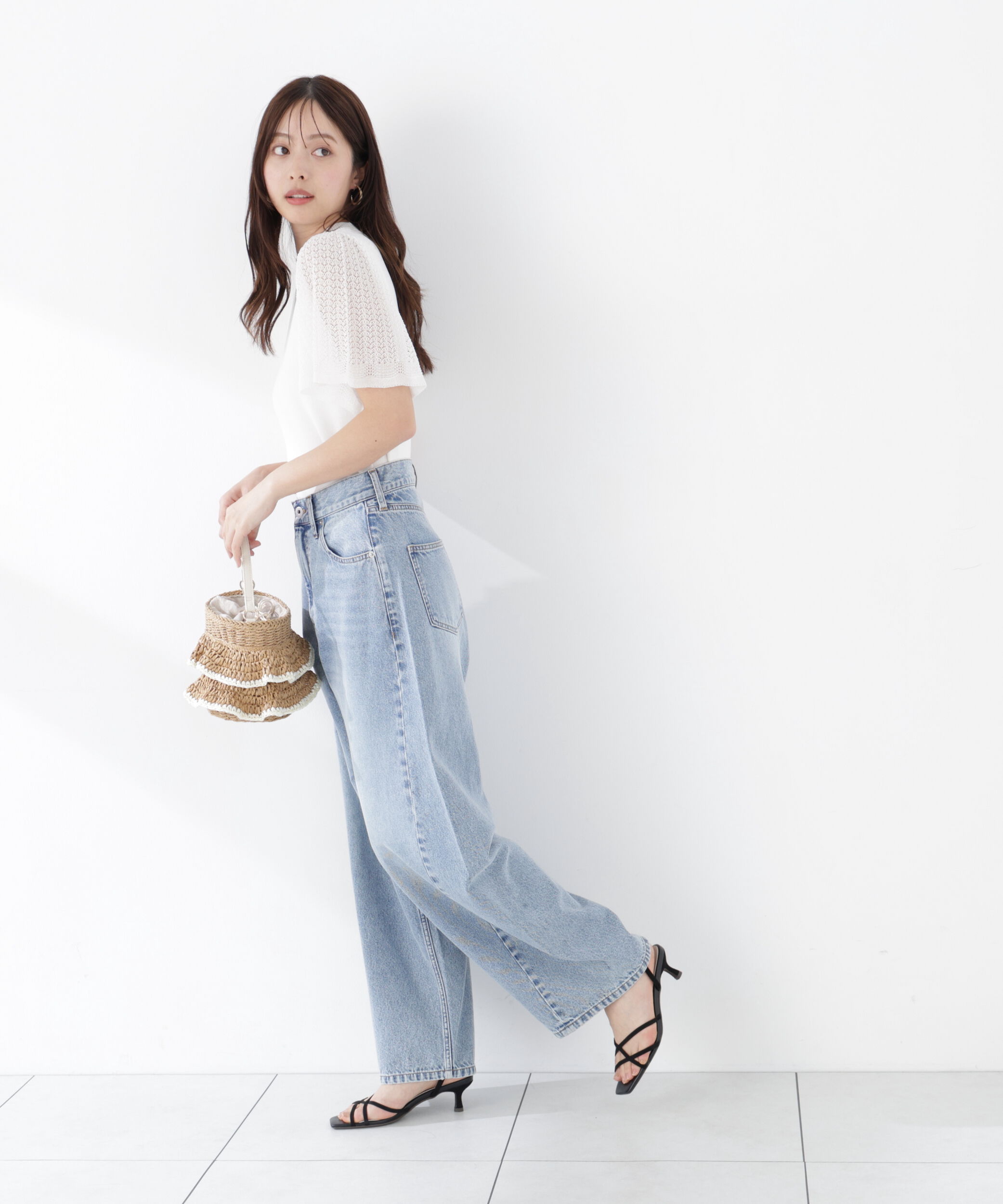 PROPORTION BODY DRESSING「透かし編みスリーブニット　26SS」|ニット・セーター|