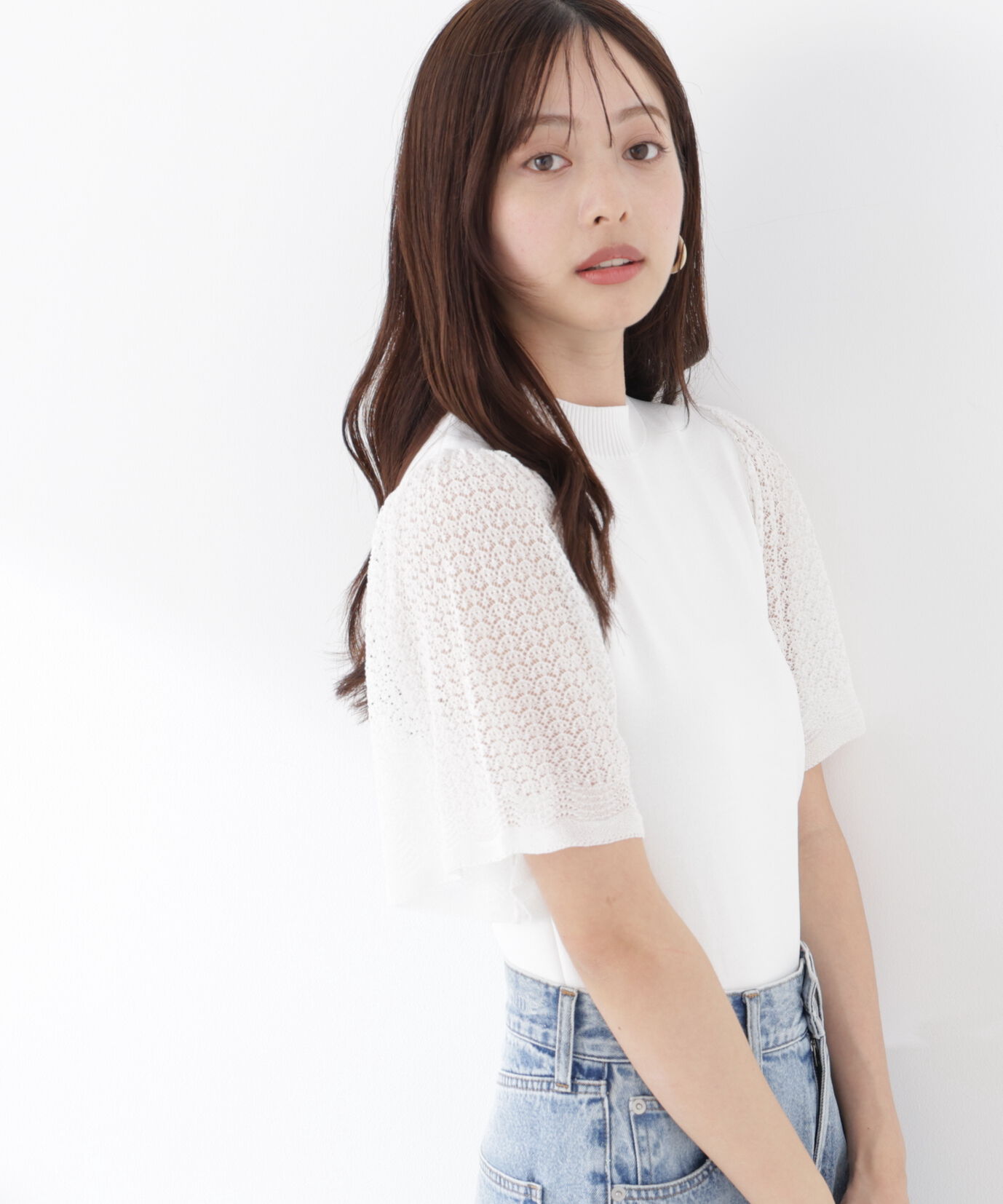 PROPORTION BODY DRESSING「透かし編みスリーブニット　26SS」|ニット・セーター|