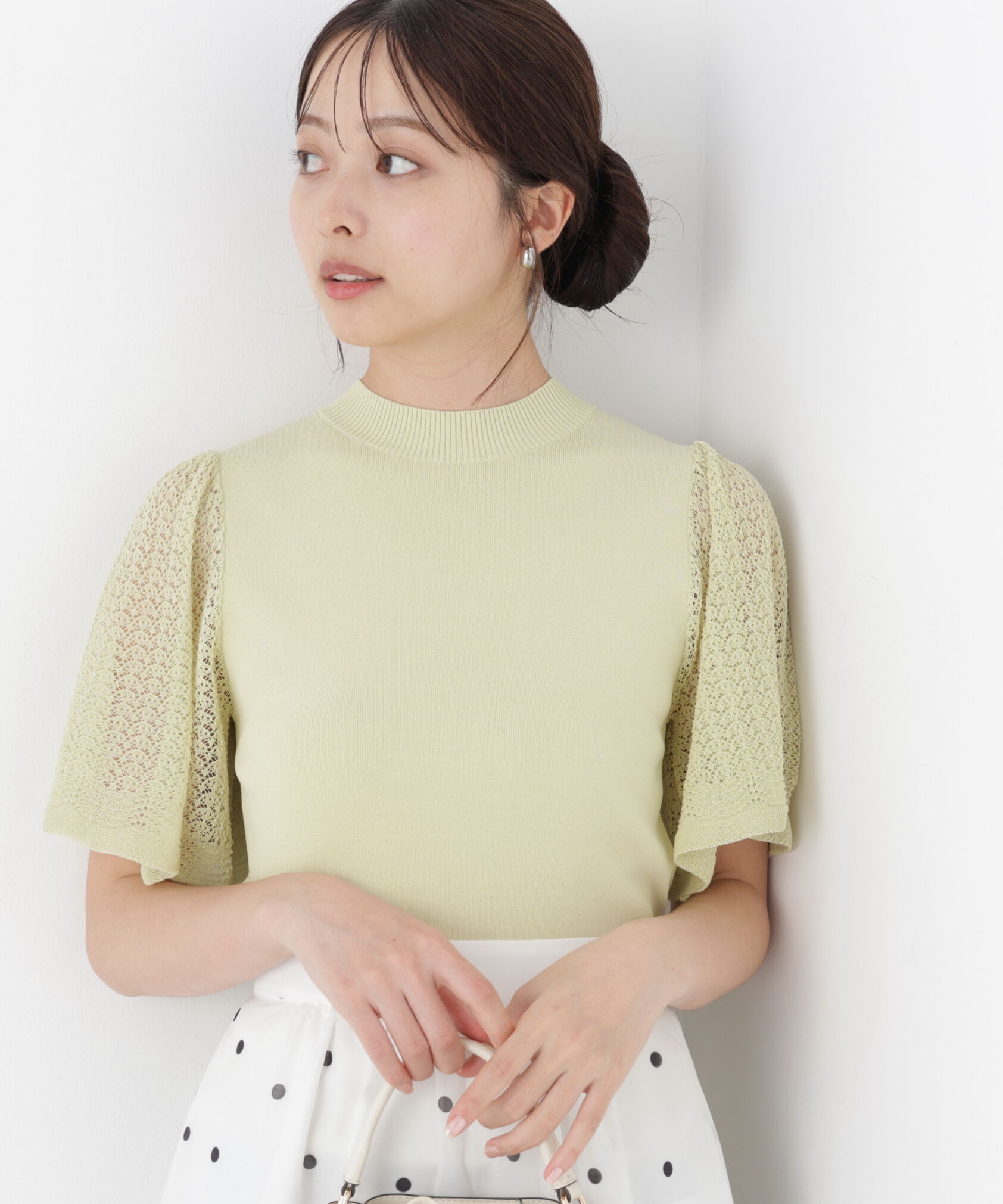 PROPORTION BODY DRESSING「透かし編みスリーブニット　26SS」|ニット・セーター|