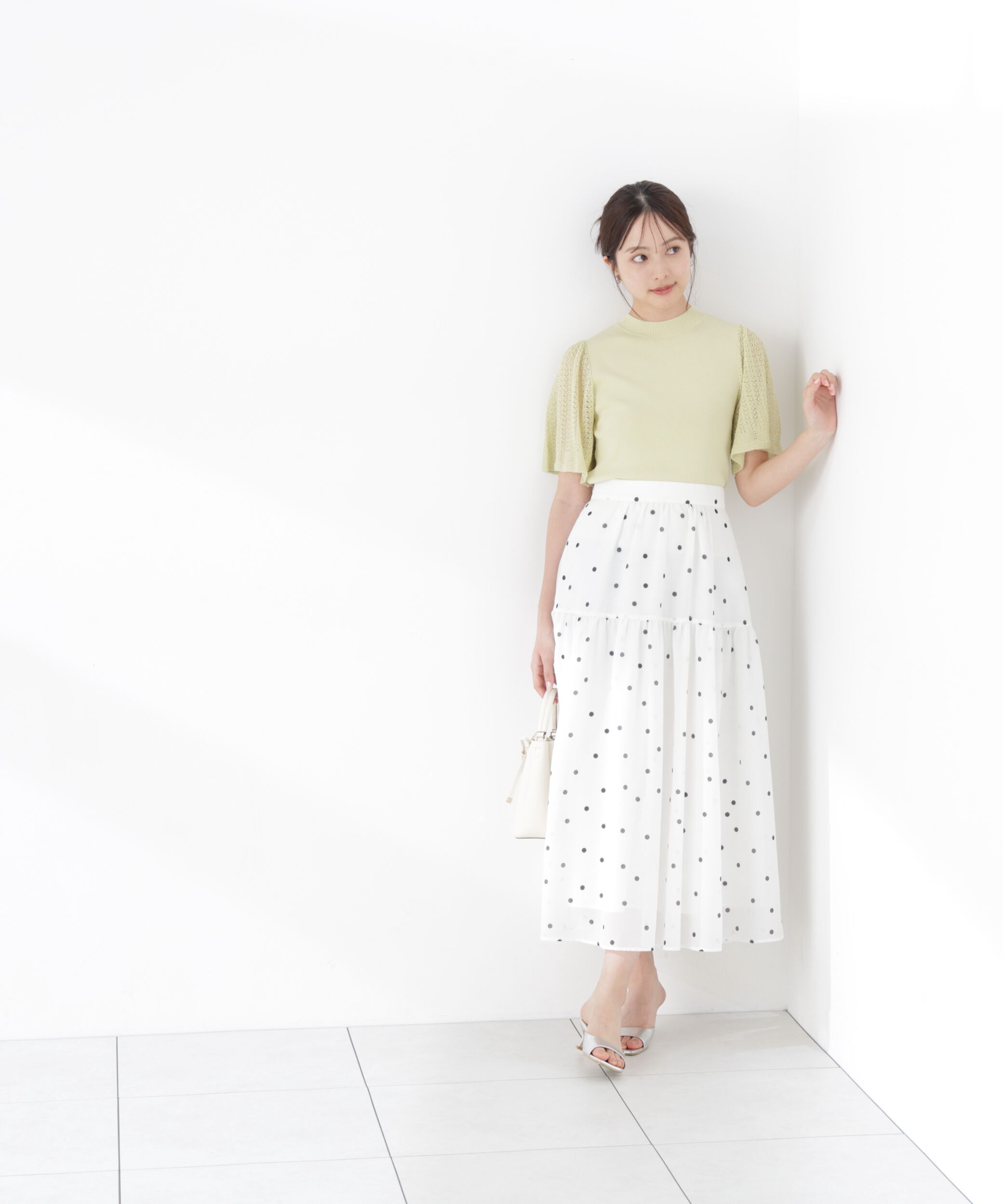 PROPORTION BODY DRESSING「透かし編みスリーブニット　26SS」|ニット・セーター|