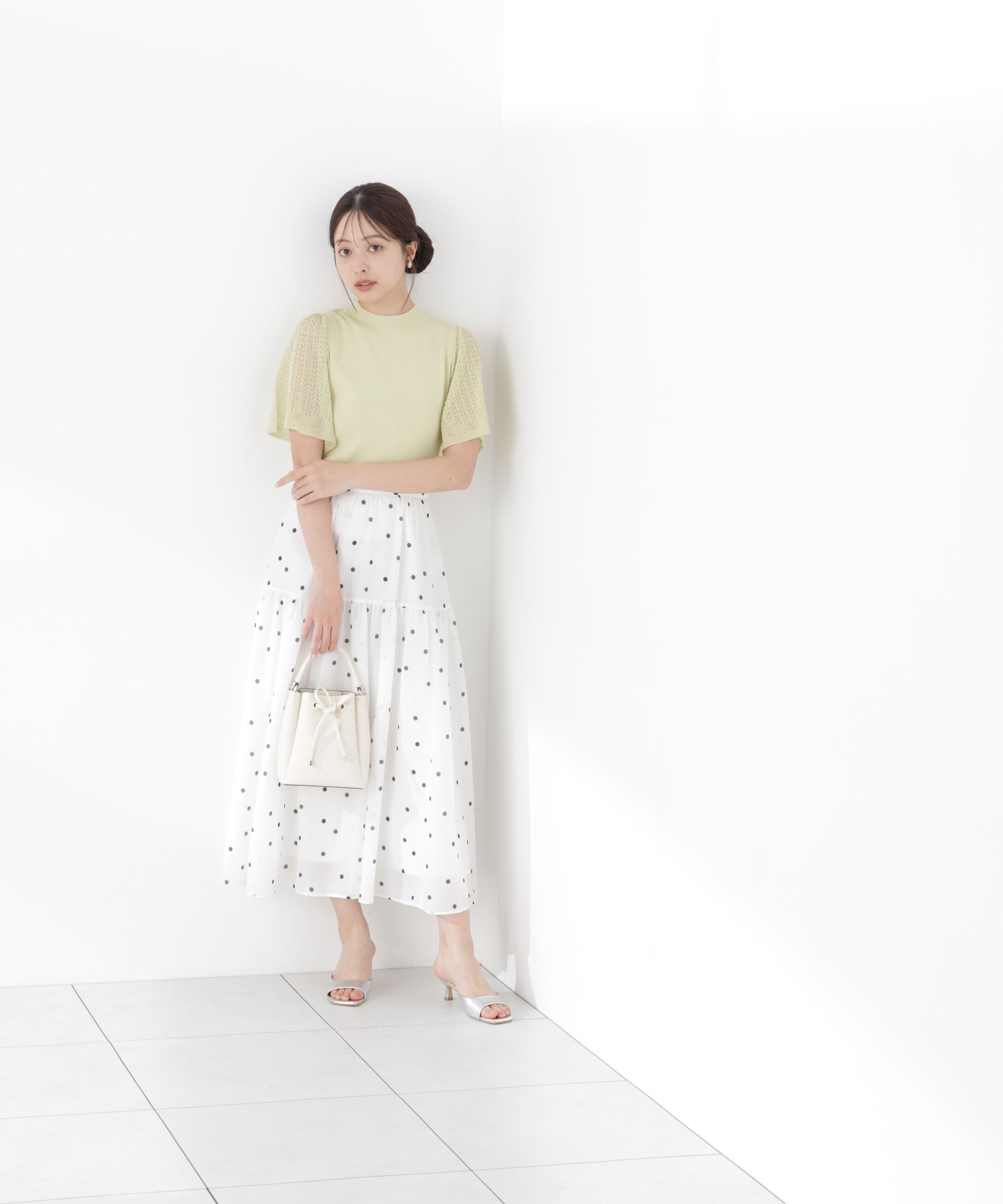 PROPORTION BODY DRESSING「透かし編みスリーブニット　26SS」|ニット・セーター|