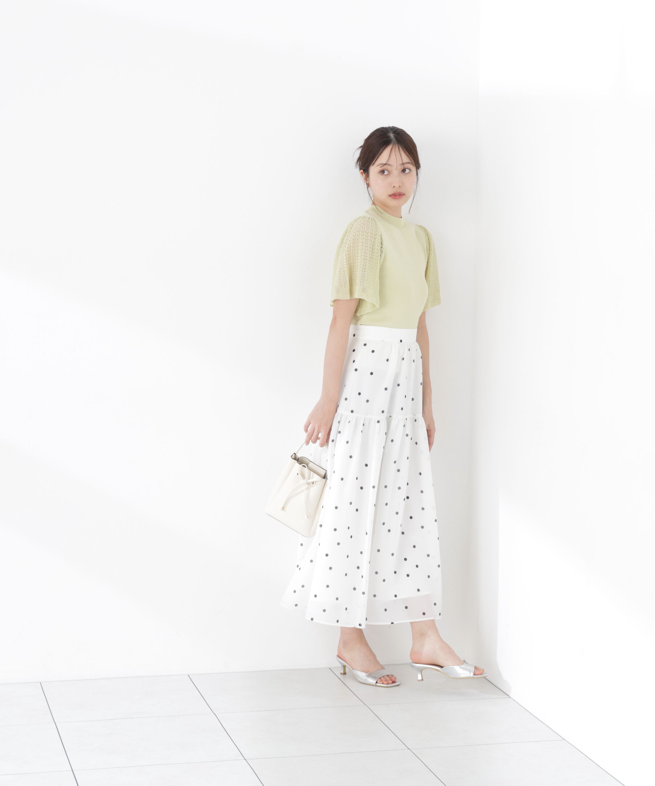 PROPORTION BODY DRESSING「透かし編みスリーブニット　26SS」|ニット・セーター|