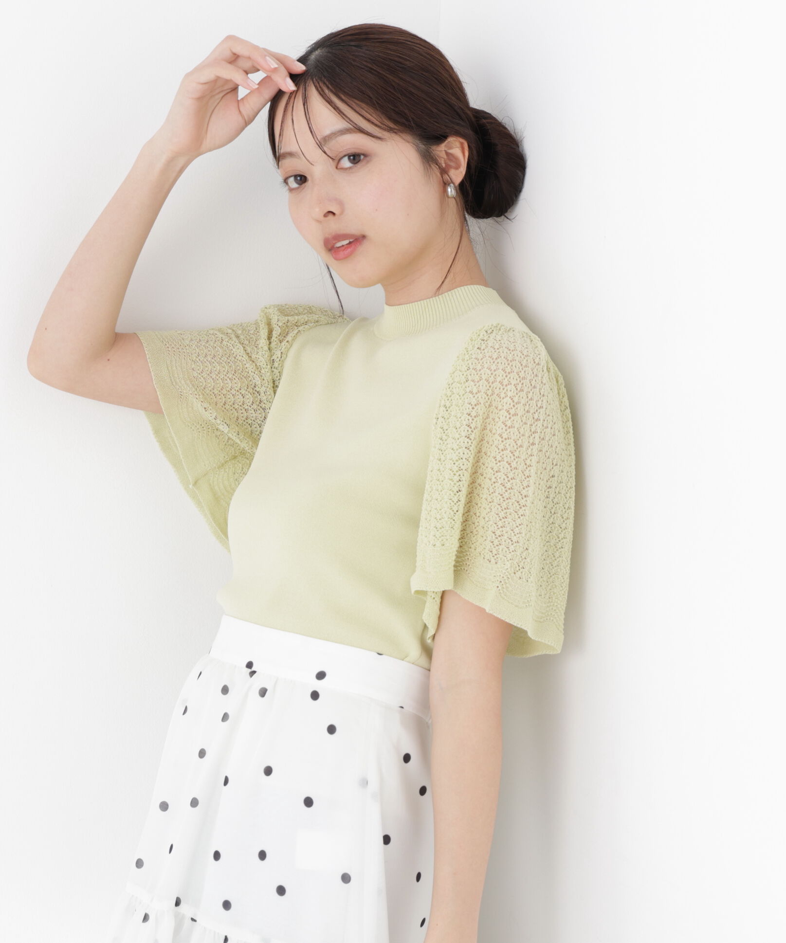 PROPORTION BODY DRESSING「透かし編みスリーブニット　26SS」|ニット・セーター|