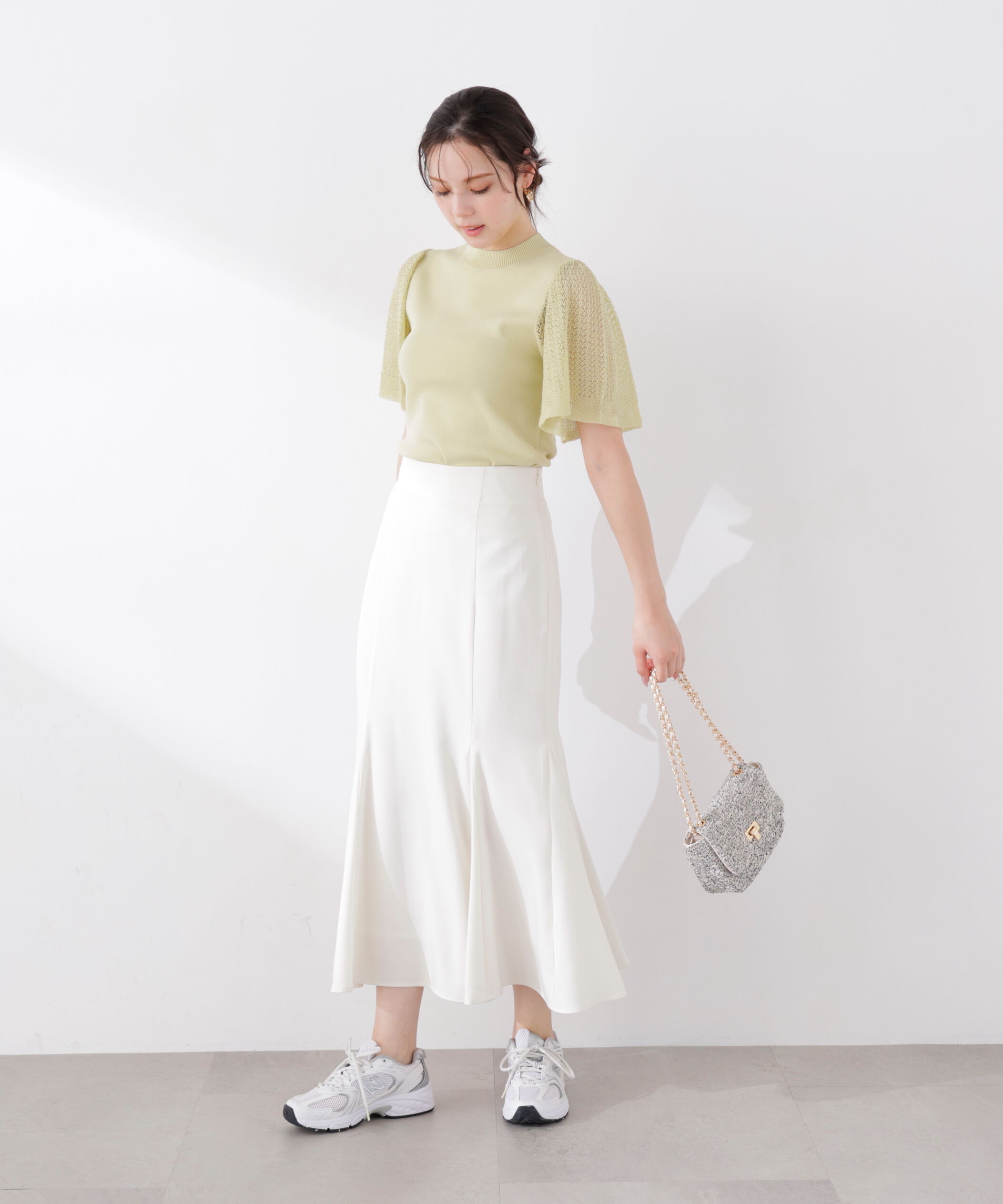 PROPORTION BODY DRESSING「透かし編みスリーブニット　26SS」|ニット・セーター|