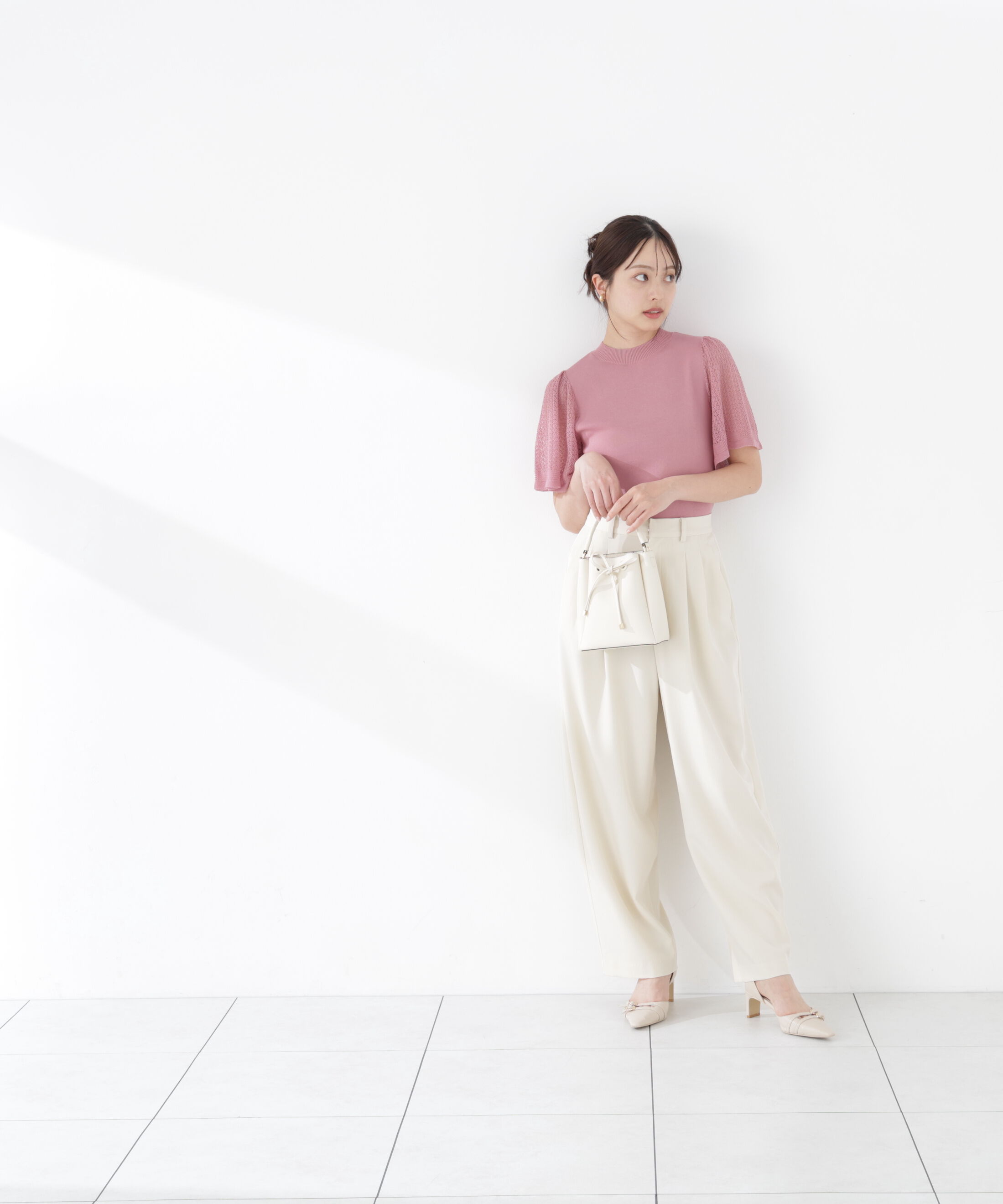 PROPORTION BODY DRESSING「透かし編みスリーブニット　26SS」|ニット・セーター|