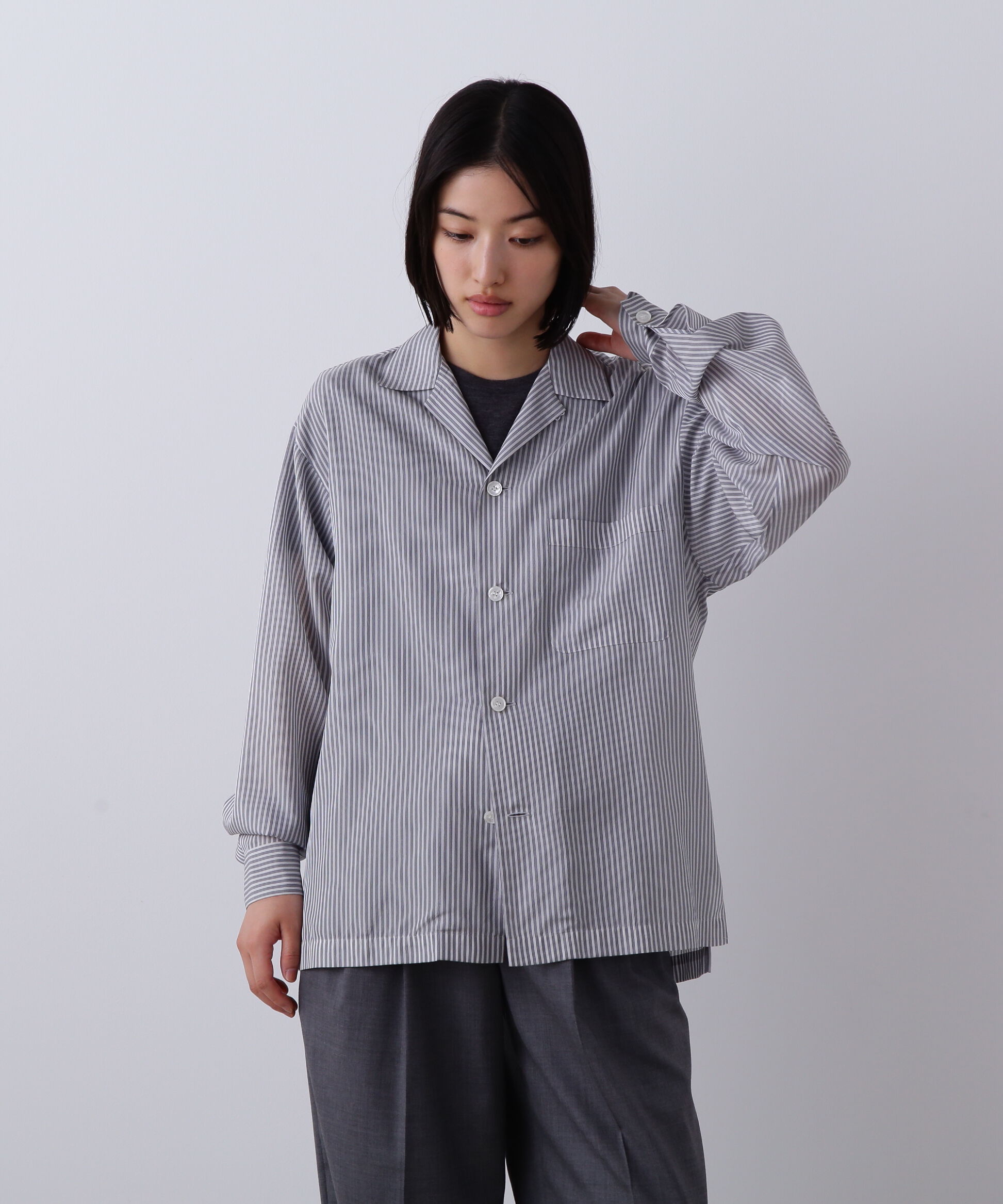 YLEVE 「YLEVE / ACETATE CUPRA STRIPE PAJAMA SHIRT」|シャツ・ブラウス|