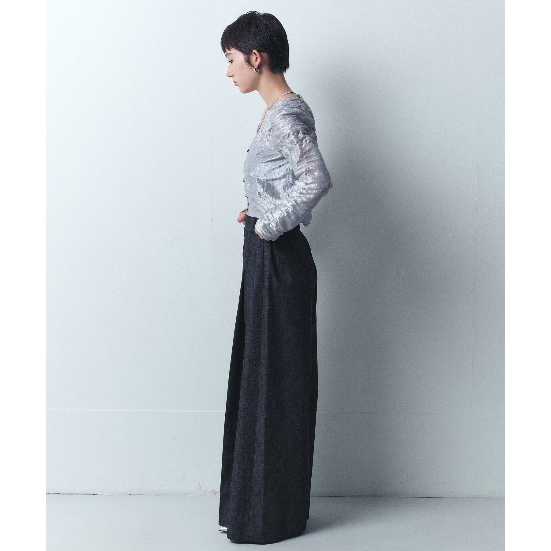 CODE A「gathered shiny blouse」|シャツ・ブラウス|