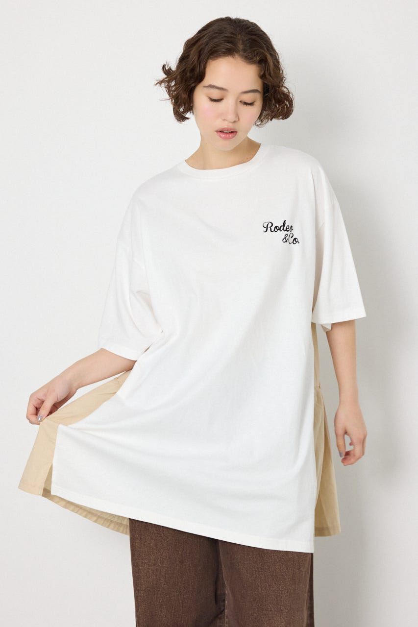RODEO CROWNS「バックティアードコンビチュニックワンピース」|ワンピース|O/WHT1
