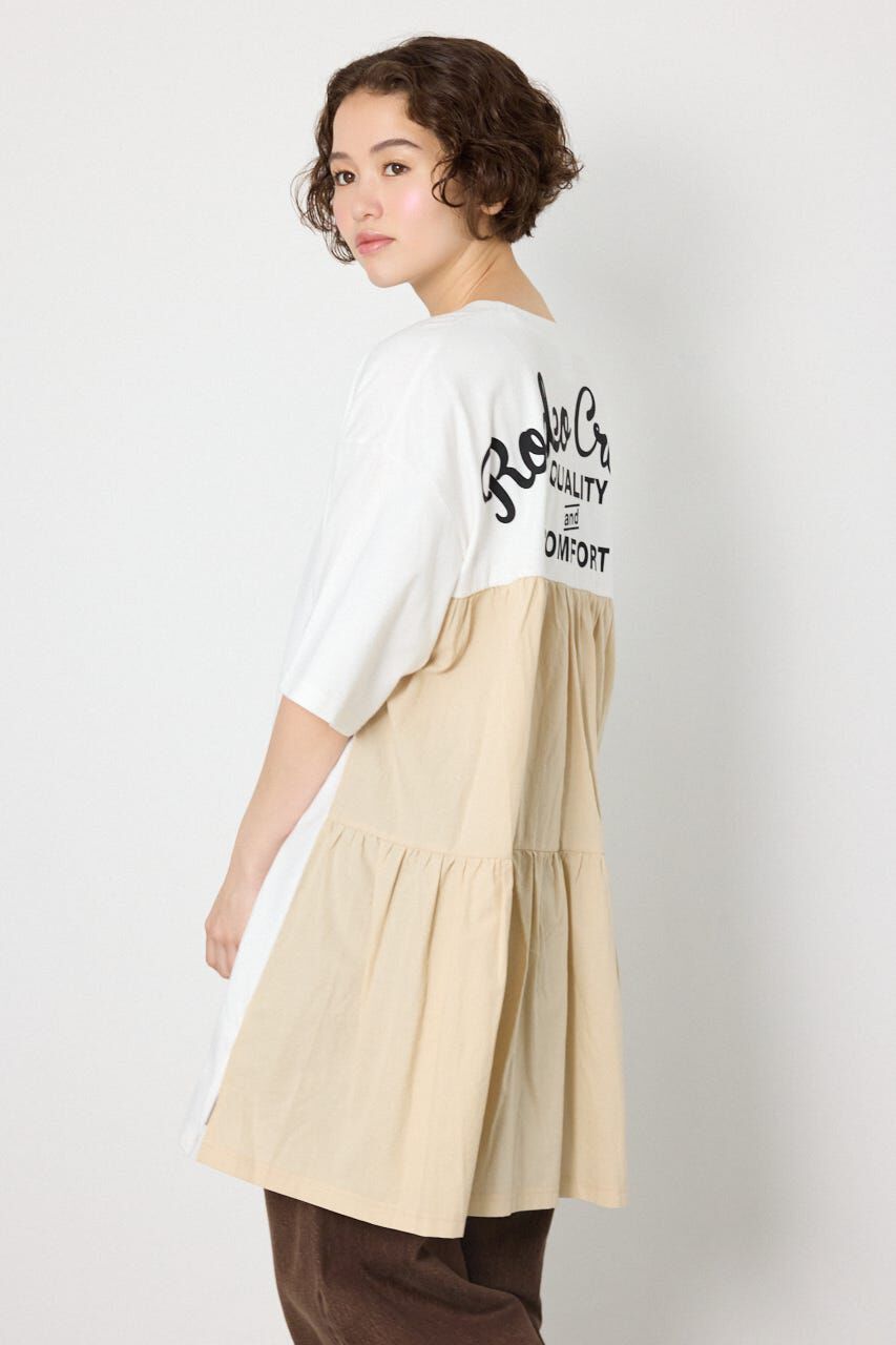 RODEO CROWNS「バックティアードコンビチュニックワンピース」|ワンピース|
