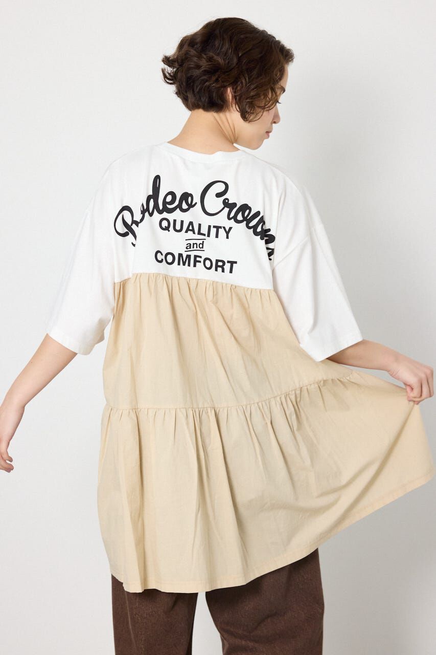 RODEO CROWNS「バックティアードコンビチュニックワンピース」|ワンピース|