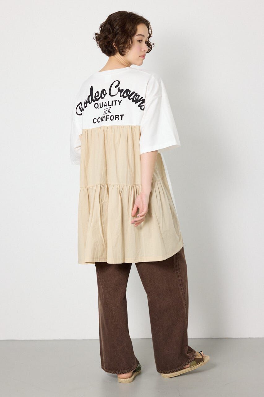 RODEO CROWNS「バックティアードコンビチュニックワンピース」|ワンピース|