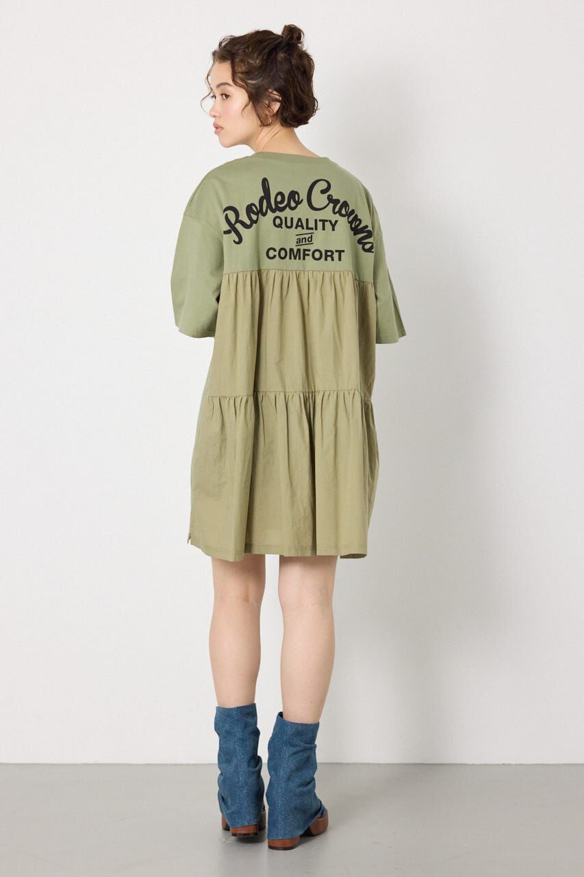 RODEO CROWNS「バックティアードコンビチュニックワンピース」|ワンピース|