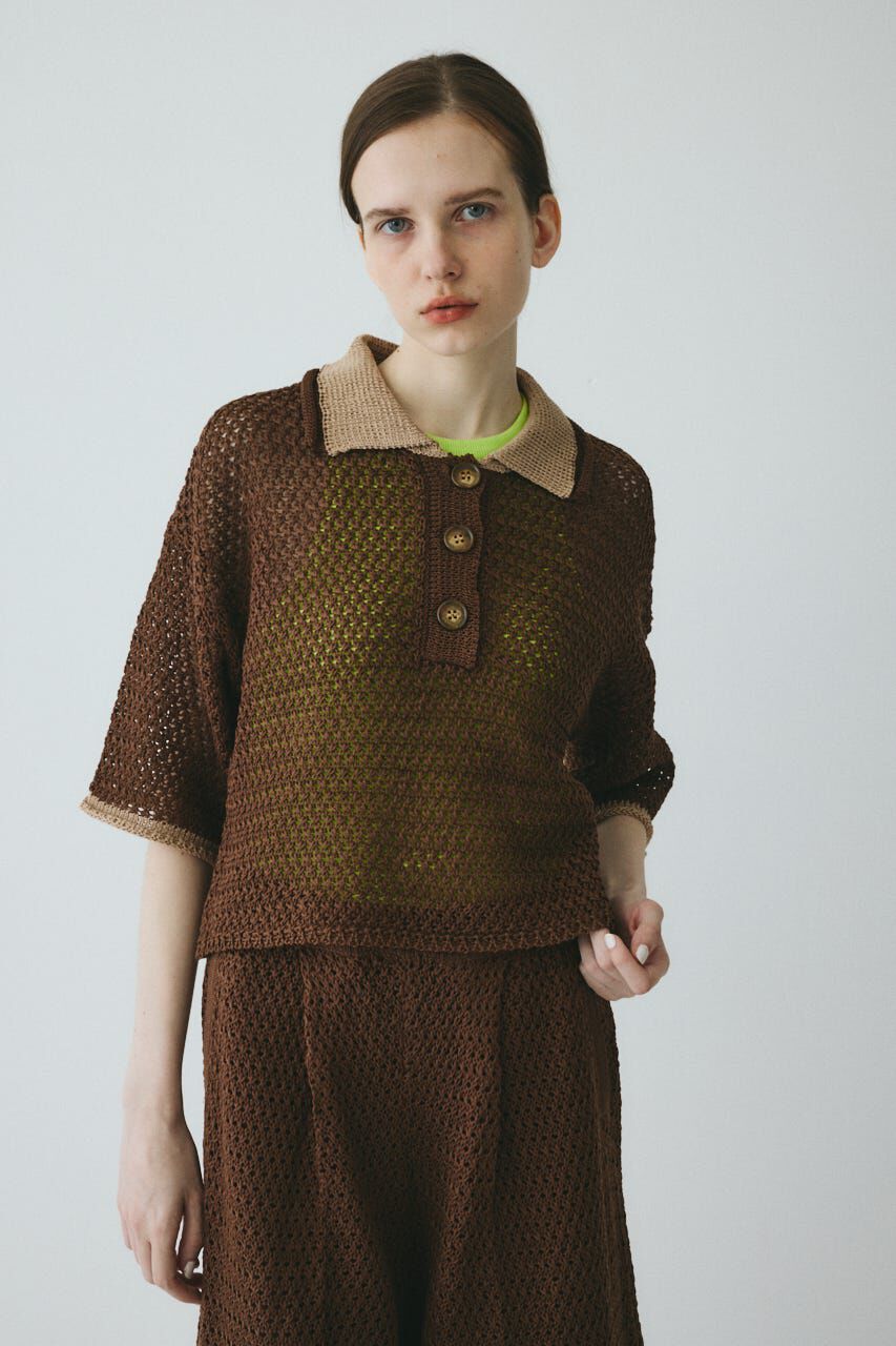 HeRIN.CYE「Mesh knit pull over」|ニット・セーター|