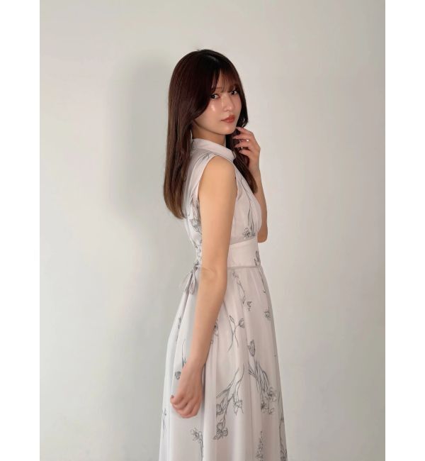 MERCURYDUO「花柄バックレースアップワンピース」|ワンピース|