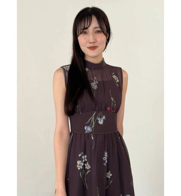 MERCURYDUO「花柄バックレースアップワンピース」|ワンピース|