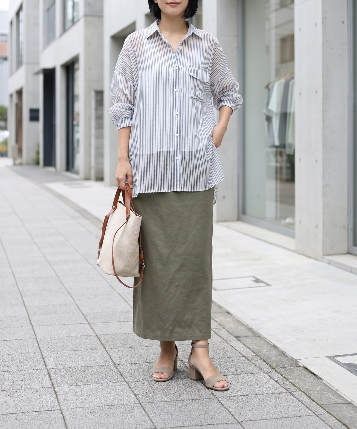 STYLE DELI「夏に羽織るストライプ柄シアーシャツ」|シャツ・ブラウス|